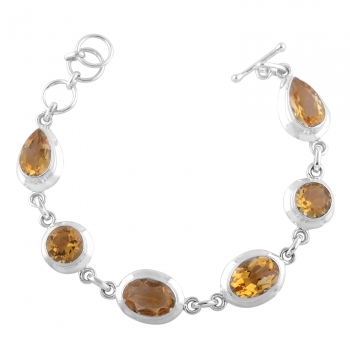 925 sterling silver yellow citrine bracelet